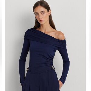 Lauren Ralph Lauren off-the-shoulder top size M worn 1x navy blue